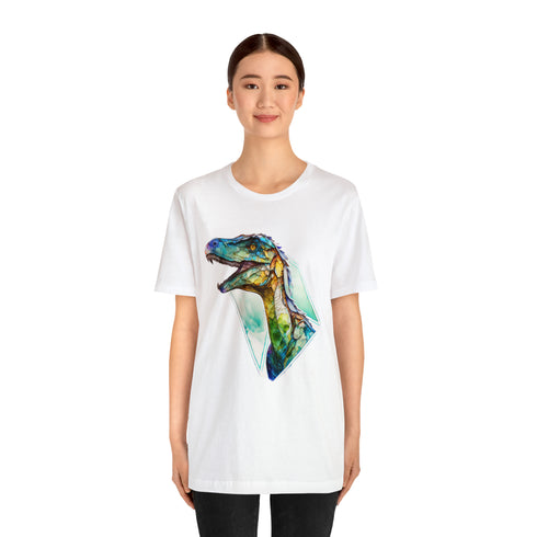 Stained Glass Velociraptor - Short Sleeve Tee
